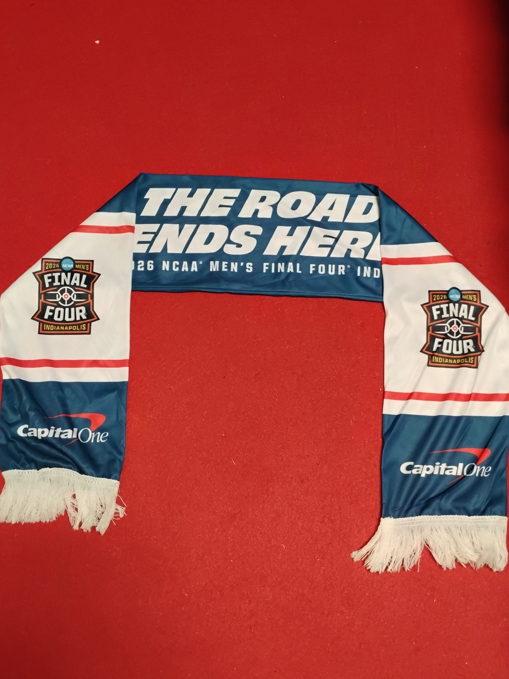 Final Four 2026 'The Road Ends Here' Blue & White Fan Scarf